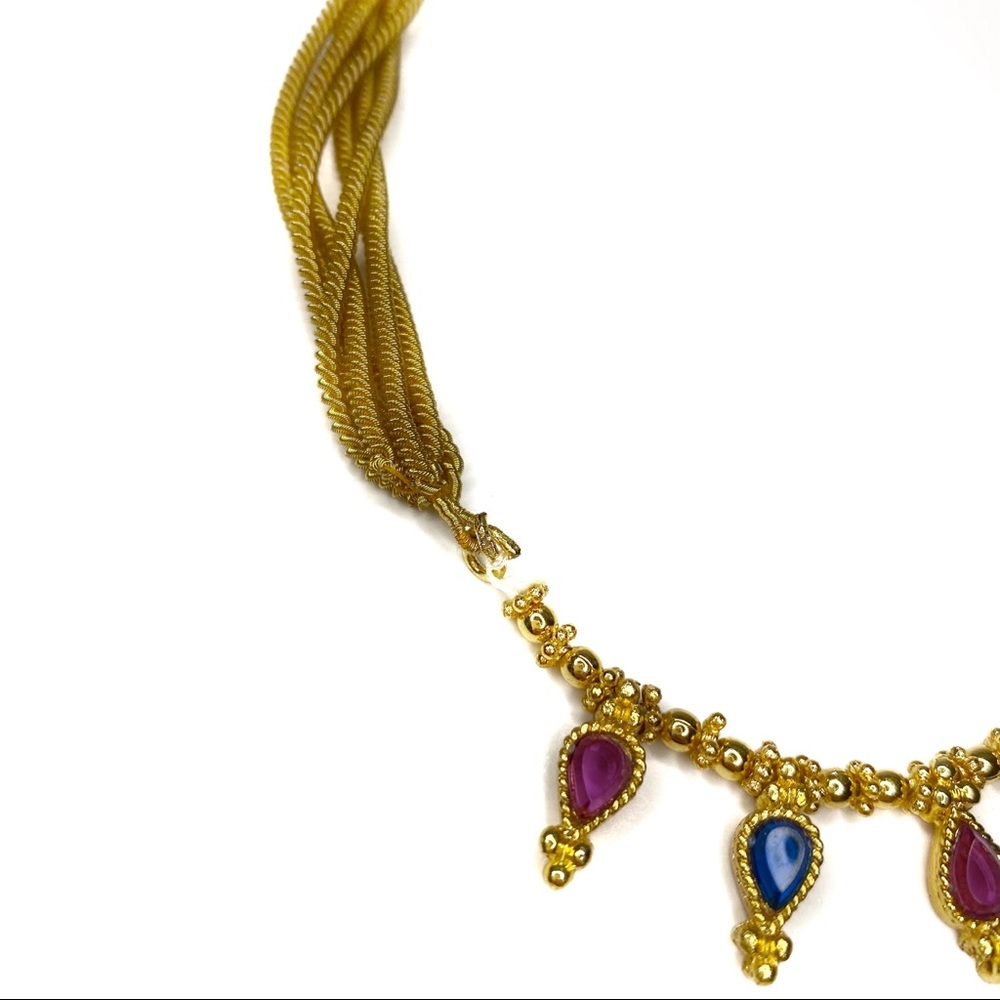 Multi Colored Gold Rope Necklace - Picture 4 of 8